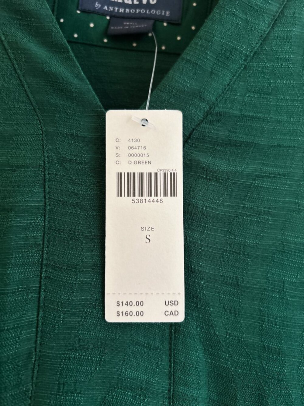 NWT Anthropologie MAEVE Green Textured Amber Tiered Tunic SZ Small - Picture 8 of 9